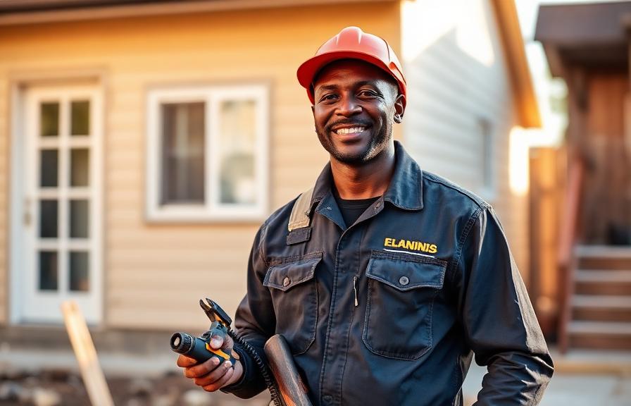 A confident service provider on the job